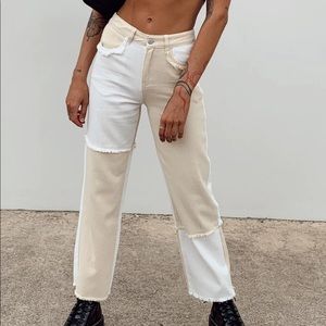 NWT - Princess Polly OUTCAST STRAIGHT LEG PANEL JEANS